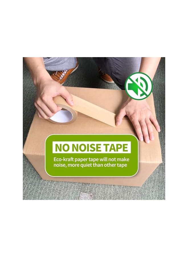 PROMASS promass Packing Tape, 6 Pcs 5cmx50m Brown Kraft Paper Shipping Tape, Box Tape, Shipping Tape, Heavy Duty Packing Tape for Moving Boxes, Shipping Cardboard, Packing Boxes and Carton Seal  - Image 3