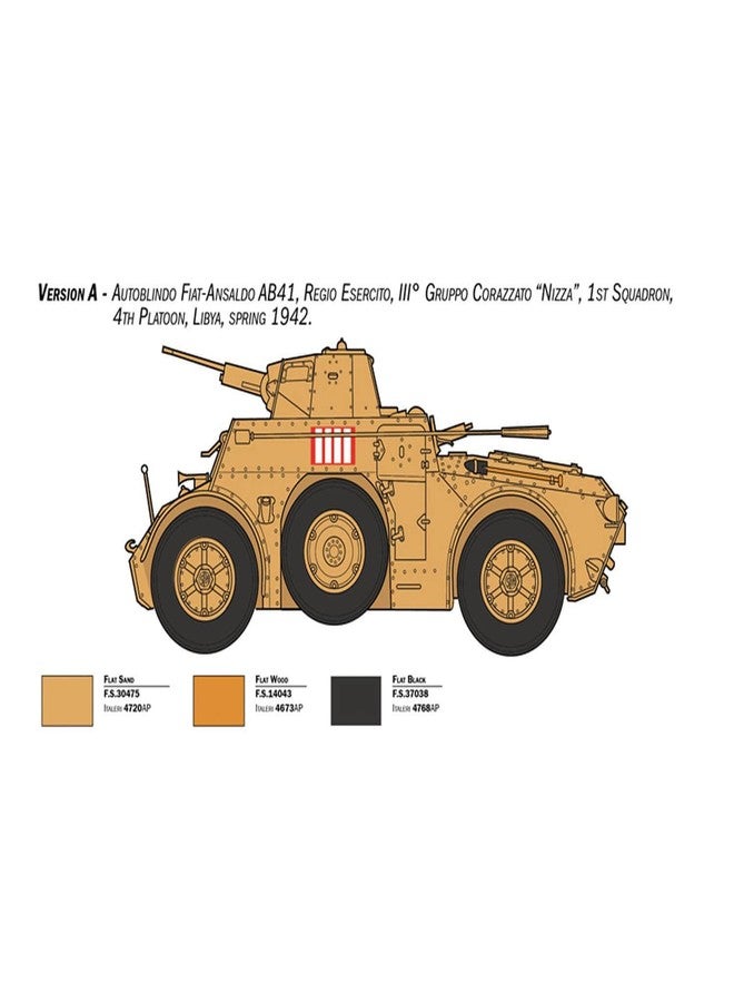 Italeri 6591 1:35 AB 41 with Bersaglieri Italian Infantry - Model Building Kit, Standing Model Making, Crafts, Hobby, Gluing, Plastic Kit, Detailed, Unpainted - Image 3