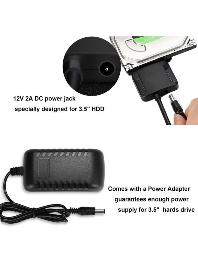 EYOOLD SATA to USB 3.0 Adapter, External Hard Drive Converter Cable for 2.5" 3.5" HDD, SSD with Power Supply - Image 5