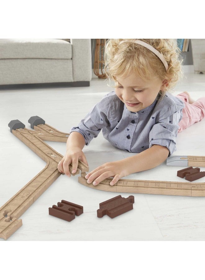 THOMAS & FRIENDS Thomas & Friends Wooden Railway Toy, Expansion Clackety Track Pack, Set of 22 Wood Pieces for Preschool Kids Ages 3+ Years  - Image 2
