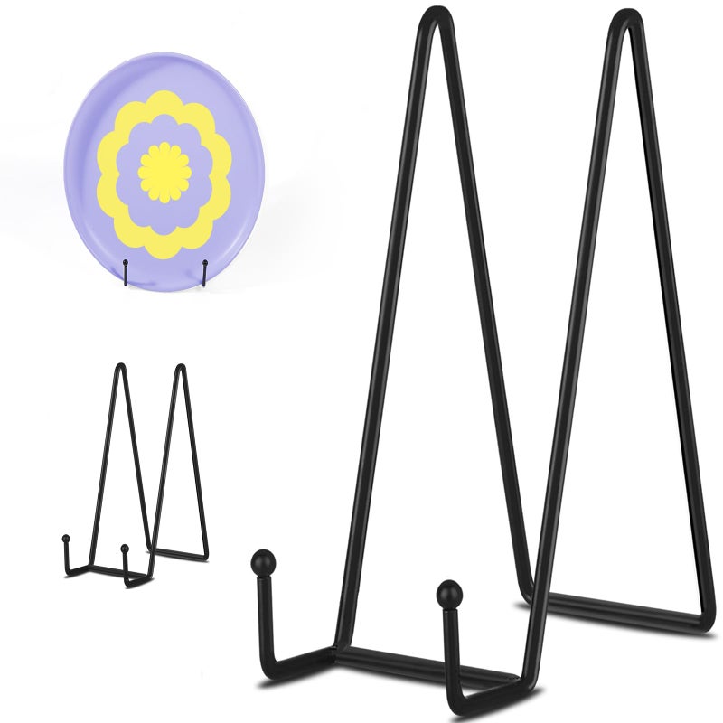 Decolore 3 Pack 12 Inch Black Picture Stands Plate Stands for Display Large Book Stands Table Top Easels for Picture, Decorative Plate, Book, Frame, Plaque - Image 1