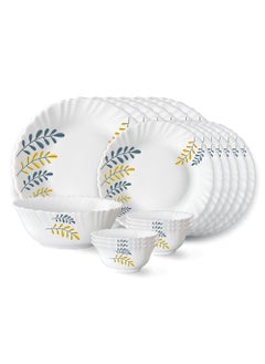LARAH BY BOROSIL Larah by Borosil Niva Fluted Series Opalware Dinner Set | 19 Pieces for Family of 6 | Microwave & Dishwasher Safe | Bone-Ash Free | Crockery Set for Dining & Gifting | Plates & Bowls | White  - Image 1