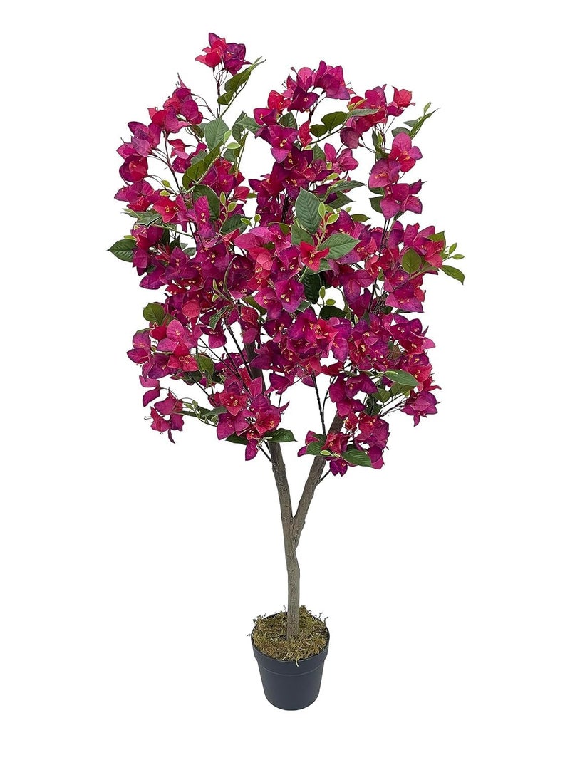 FOX FERN Artificial Bougainvillea Plant with Basic Pot Elevate Any Corner of Your HomeGarden Best for Gifting Party Wedding and Home Decor Pack of 1 Ht 4Ft GAJW3489