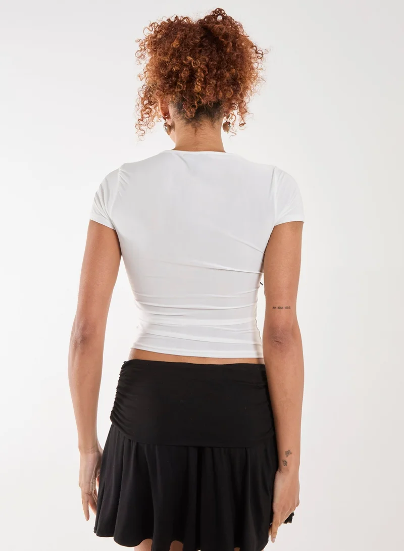 Pink Vanilla Bow Detail T-Shirt