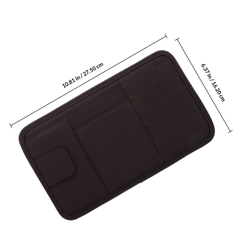 Car Sun Visor Organizer Auto Interior Storage Pouch Pocket Eyeglasses Clip Cards Holder Auto Interior Storage for Sunglasses Card License and Document - Image 2