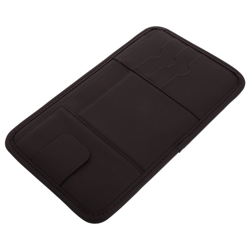 Car Sun Visor Organizer Auto Interior Storage Pouch Pocket Eyeglasses Clip Cards Holder Auto Interior Storage for Sunglasses Card License and Document - Image 1