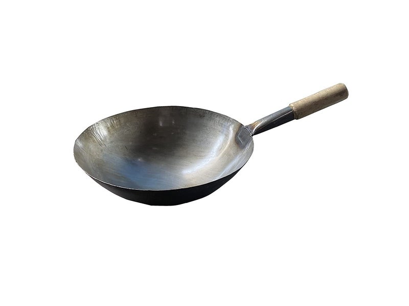 HIKEN Mild Steel MS Chinese Wok, for Home, Hotel (Size 16 inch) 1.8KG - Image 1