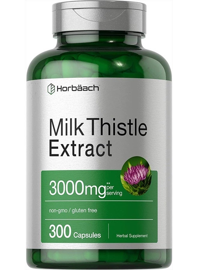 Horbäach Milk Thistle Extract | 3000mg | 300 Capsules | Non-GMO, Gluten Free Supplement | by Horbaach - Image 1