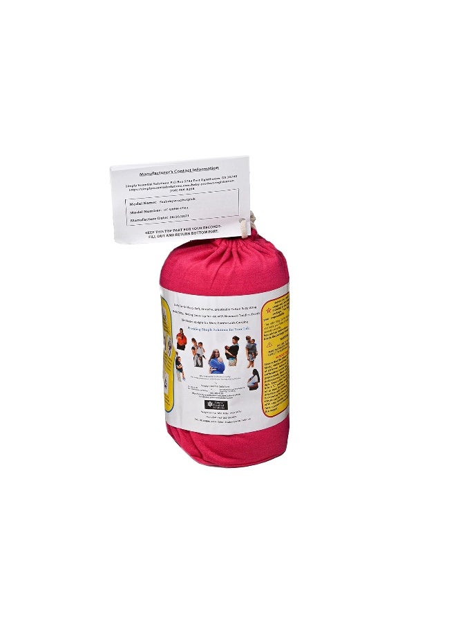 Simply Essential Solutions حمالة أطفال ناعمة، مرنة، قطنية، حمالة أطفال، غطاء للرضاعة للاستخدام مع حديثي الولادة حتى toddlers: توزع الوزن بالتساوي لراحة أكبر أثناء الحمل (وردي فاتح) - Image 2