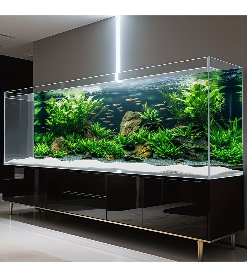 A Single Sheet Ocean Themed Aquarium Backdrop Sticker Self Adhesive Mural for Fish Tanks with Vibrant Green Foliage and Stones Durable Scratch Resistant 61x40cm 24x15.7in - Image 4