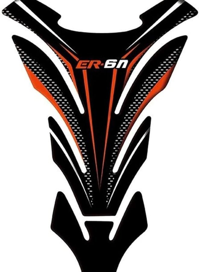 Kawasaki ER6N ER 6N Carbon Look Motorcycle Tank Pad Protector Sticker 17 Orange - Image 2