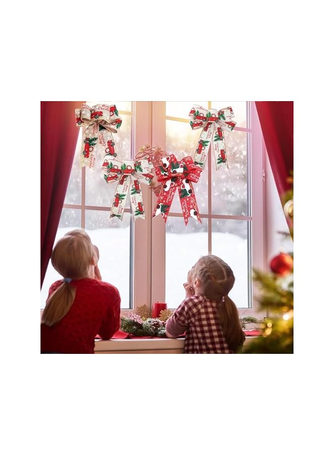 The Bros Christmas Decorations, 4Pcs 2M Christmas Gift Wrapping Ribbon, Ribbons for Christmas Wreaths, Gift Baskets, Tree Decorations - Image 2