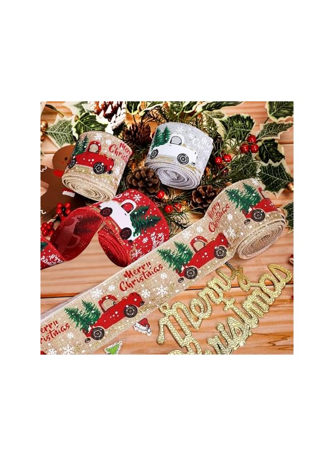 The Bros Christmas Decorations, 4Pcs 2M Christmas Gift Wrapping Ribbon, Ribbons for Christmas Wreaths, Gift Baskets, Tree Decorations - Image 4
