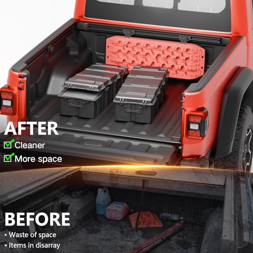 EYOUHZ Universal Recovery Board Mounting Brackets for Pickup Trucks, Heavy-Duty Adjustable Steel Traction Board Holder, Compatible with Bed Rail Systems for Off-Road Sand, Snow, Mud Recovery Tracks - Image 4