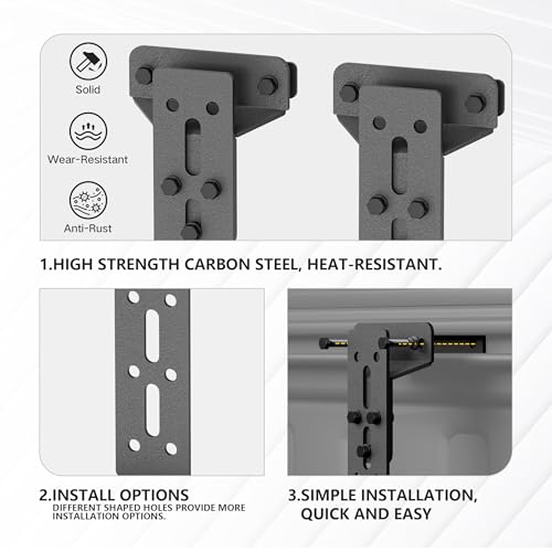 EYOUHZ Universal Recovery Board Mounting Brackets for Pickup Trucks, Heavy-Duty Adjustable Steel Traction Board Holder, Compatible with Bed Rail Systems for Off-Road Sand, Snow, Mud Recovery Tracks - Image 3