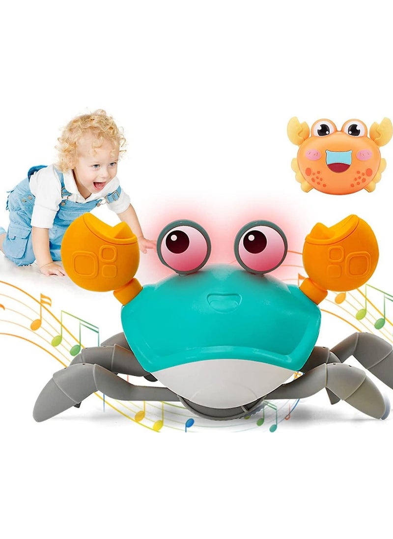 Toy Box - Baby Crawling Dancing Crab Musical Toy with Sounds & Lights, Automatically Avoid Obstacles, USB Charging Cable Included, Fun Moving Toy for Babies, Toddlers and Kids - Image 1