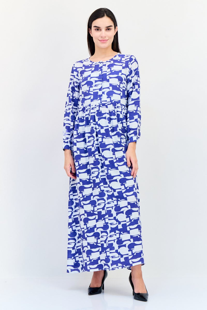 bebe Women Allover Print Midi Dress, Multicolor - Image 1