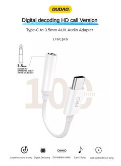 DUDAO Type-C to 3.5mm Audio Adapter Cable, HD Digital Decoding Sound Quality, Compatible with Samsung and All 3.5mm devices, Supports Calls and Karaoke Functions  - Image 2