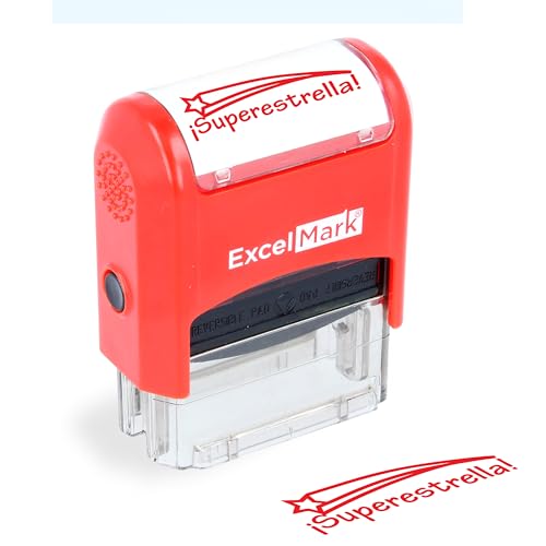 ExcelMark Self-Inking Rubber Teacher Grading Stamp - Superestrella - Image 1