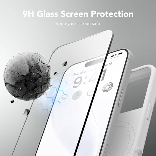 GONEZ Magnetic for iPhone 17 Pro Case, [Compatible with MagSafe] Anti-Scratch Microfiber Lining & Screen Protector, Silicone Camera Control, Shockproof Slim Phone Cover 6.3 inch, White - Image 4