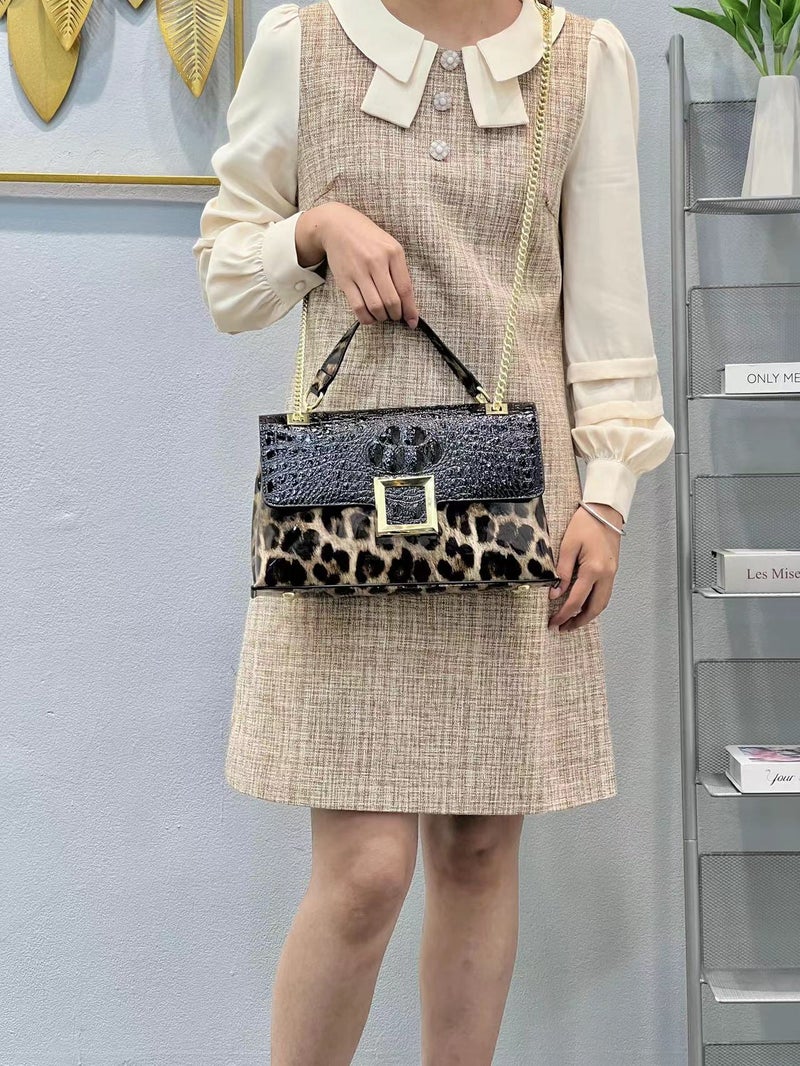 Fashion Bright Leather Women'S Bag All-Match Handbag Middle-Aged Women'S Mother Bag Shoulder Crossbody Bag Underarm Bag - Image 1