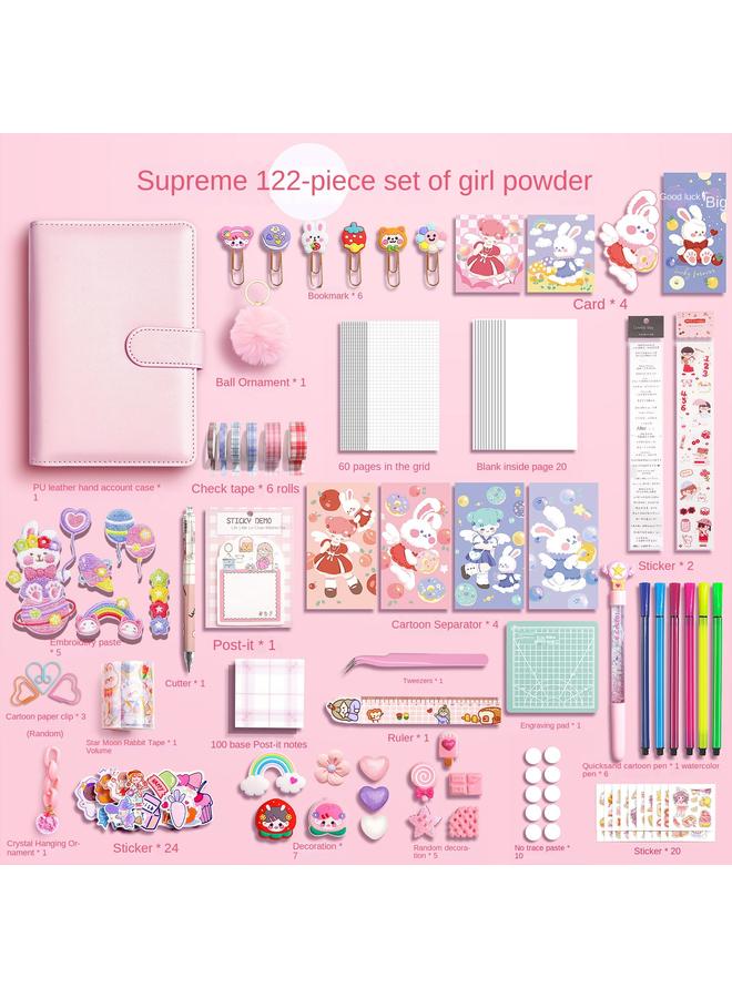 Bluejw 2024 Net Red Hand Book Suit Gift Box Girl Heart Primary School Student Gift Notebook Simple Style Girl Creativity - Image 5