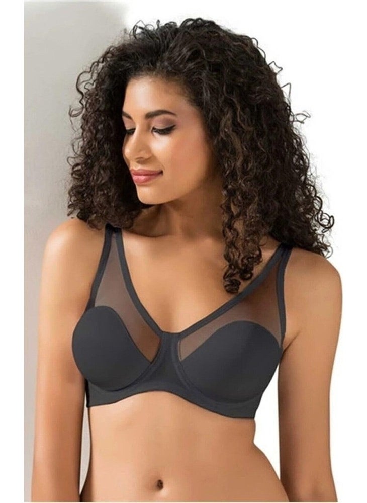 Le Jardin Lingerie Le Jardin 9200 B Cup Women's Tulle Detailed Non-Supported Minimizing Bra  - Image 3