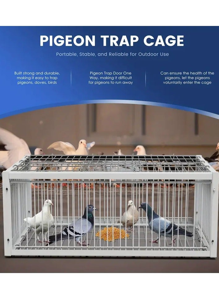 Petbite Heavy-Duty Automatic Cage Trap for Pigeons, Two-Door Entry, Anti-Escape Design – Ideal for Gardens, Outdoor Hunting, and Farm Livestock Management, Pigeon Control | Secure Cage | Metal Construction  - Image 2