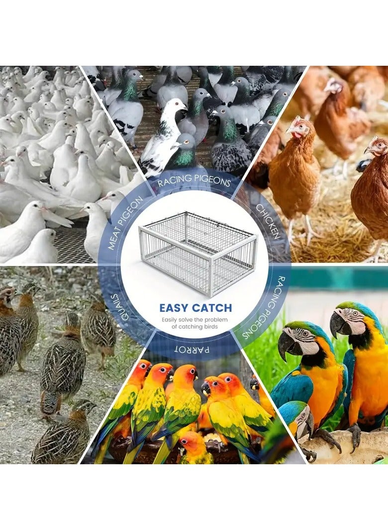 Petbite Heavy-Duty Automatic Cage Trap for Pigeons, Two-Door Entry, Anti-Escape Design – Ideal for Gardens, Outdoor Hunting, and Farm Livestock Management, Pigeon Control | Secure Cage | Metal Construction  - Image 3