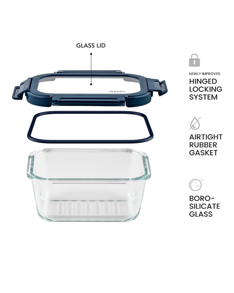 DUBBLIN Keep In Glass Borosilicate Glass Container 800ml Rectangular Clear Oven Freezer Microwave Safe Storage Solution 1 Piece - Image 3