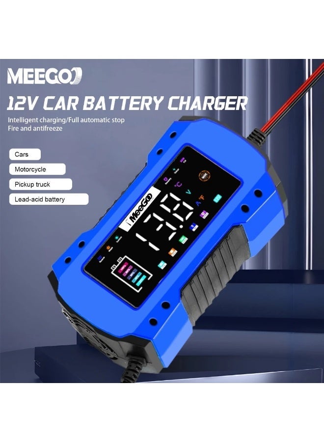 Meegoo شاحن بطارية سيارة ذكي بإصلاح النبض التلقائي من MeeGoo، 12 فولت/24 فولت 8 أمبير - Image 2