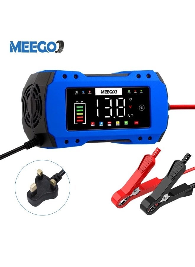 Meegoo شاحن بطارية سيارة ذكي بإصلاح النبض التلقائي من MeeGoo، 12 فولت/24 فولت 8 أمبير - Image 1