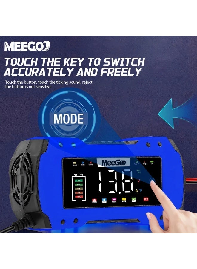Meegoo شاحن بطارية سيارة ذكي بإصلاح النبض التلقائي من MeeGoo، 12 فولت/24 فولت 8 أمبير - Image 3