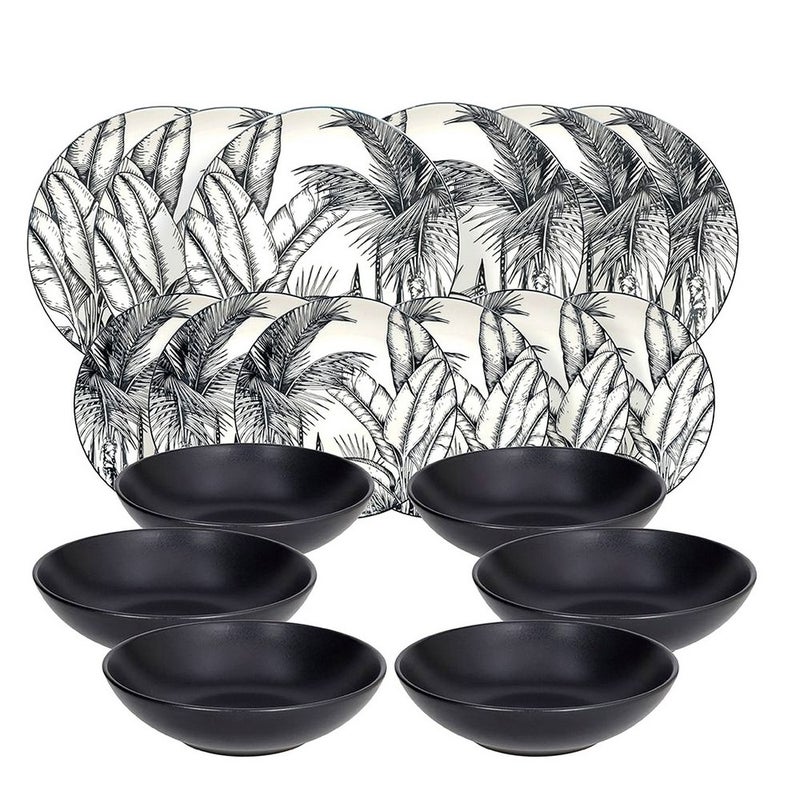 Tognana Madison Malindi 18-Piece Dinnerware Set – Elegant Porcelain Tableware Set for 6 Persons, Plates, Bowls & Cups, Modern Design for Home & Dining - Image 1