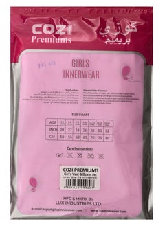 COZI Kids Girls Underwear Vest + Shorts set  - Image 2