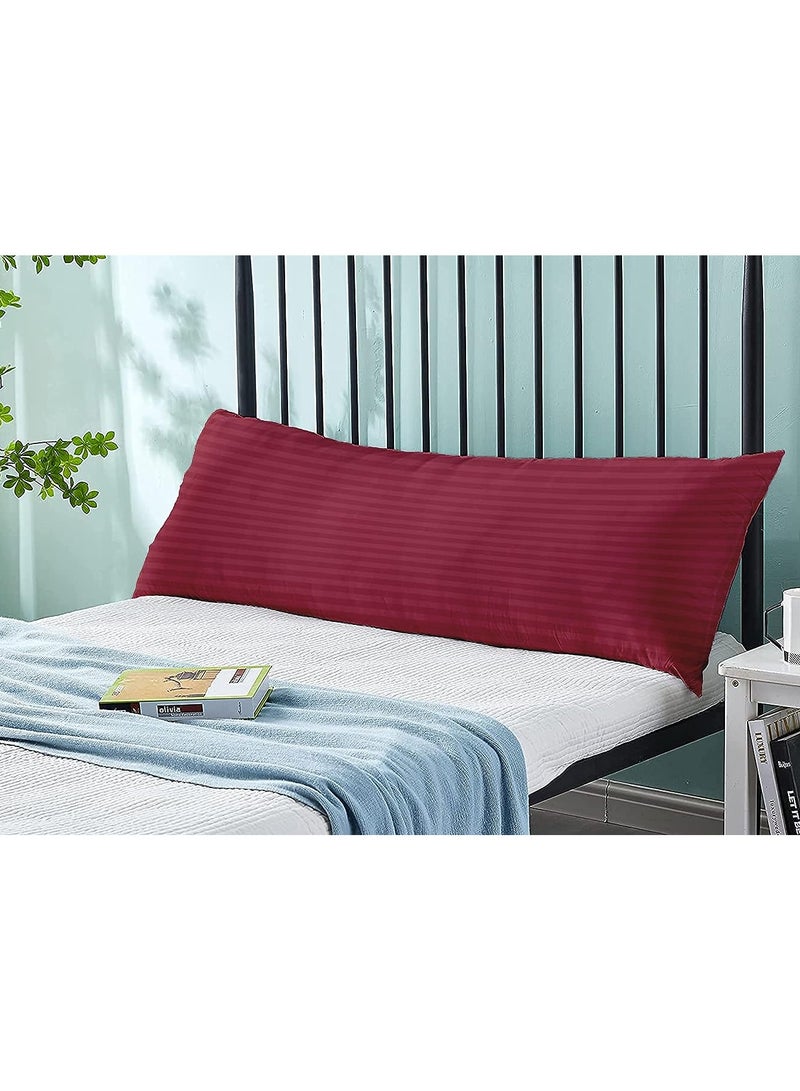 DubaiGallery Long Body Pillow 1pc, Fabric: 100% Polyester 85 GSM Microfiber 1 cm Stripe Super Soft, Filling: 1300 gm Hollow Fiber Comfort, Breathable & Ultra Soft Size: 45 x 120 cm,  - Image 2