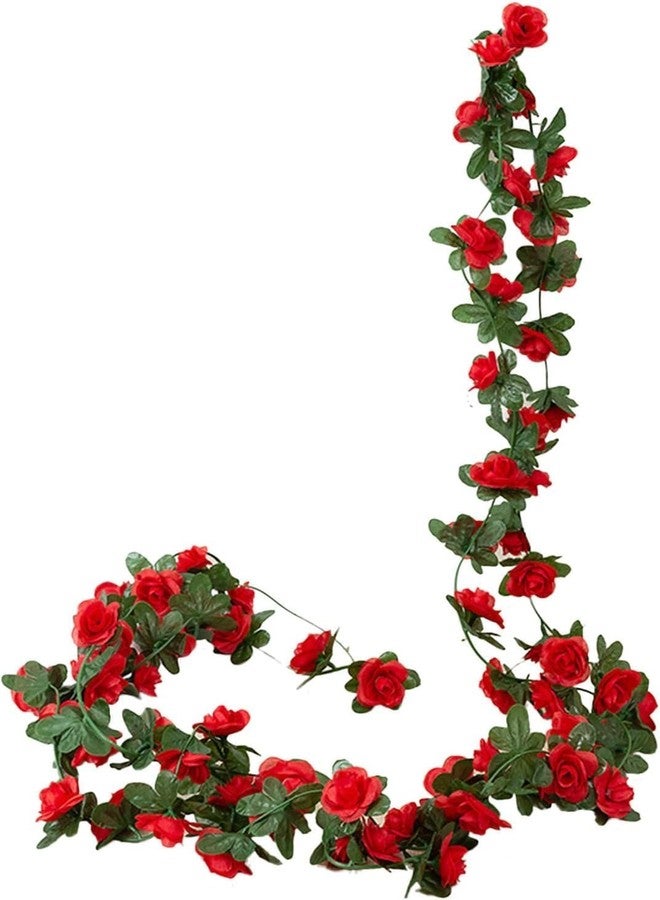 Zhuluck Red Artificial Flower Garland,Peony Vine Flowers Garland Hanging Silk Plants for Wedding,Vine Flowers Hanging Strings for Wedding Arch Table Wall Backdrop Artificial Plants Flowers Party Decor - Image 1