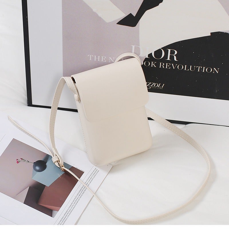 All-Match Vertical Mini Crossbody Mobile Phone Bag Women'S Ins Niche Solid Color Small Square Bag Retro Texturized Crossbody Bag - Image 5