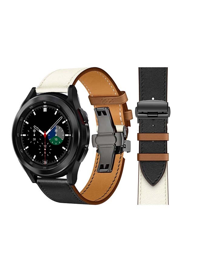 Perfii Replacement Band For Samsung Galaxy Watch4 Noir/Blanc/Gold Swift - White Black - Image 1