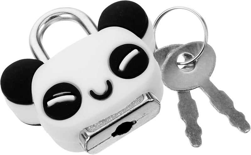 Cute Panda Design Padlock with Key for Luggage Lockers Cabinets Travel Home Use - Image 1
