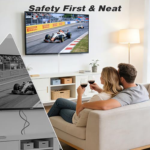 ESUFEIR Silicone Cord Hider Wall for 2-3 Cables,Side-Opening Wire Covers for Cords on Wall,Self-Adhesive Cable Hider Raceway,TV Wire Hider,TV Cord Hider for Wall Mounted TV,Flexible Cord Cover(39''-White) - Image 5