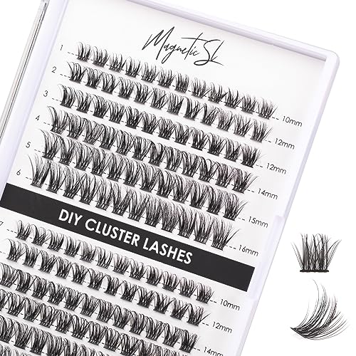 Magnetic SL Lash Clusters 144 Pcs Individual Lashes Clusters Eyelash Extensions False Eyelashes DIY Lash Extension Reusable False Eyelashes Natural Look Mix 10-16mm C D Curl-DM06 - Image 3