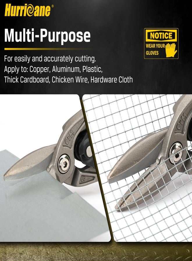 HURRICANE 10 inch Aviation Tin Snips, Heavy-Duty CR-M Metal Cutter, Non-Slip Grip & Lock for Straight Cutting Sheet Metal, Syurdy & Longer Life - Image 5