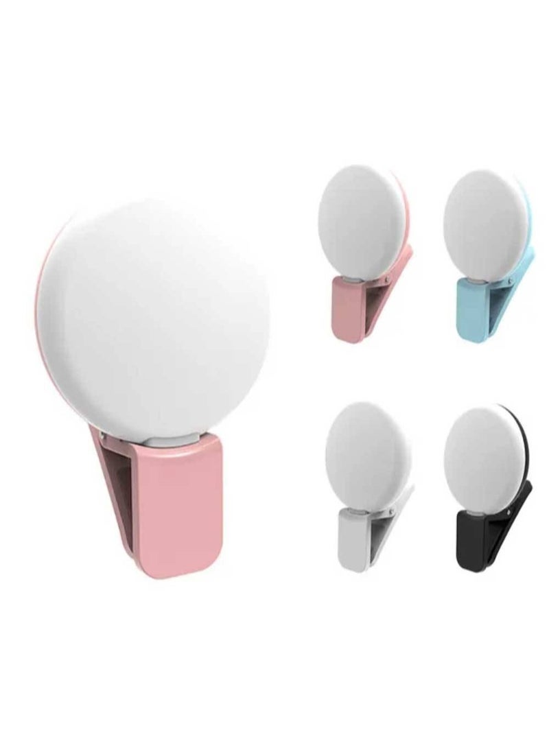 DEXO Rechargeable Portable Adjustable Clip-on Mini Selfie Ring Light for Phone with LED- (Black) - Image 2