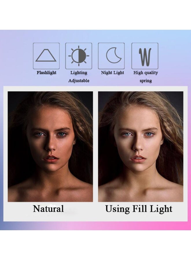 DEXO Rechargeable Portable Adjustable Clip-on Mini Selfie Ring Light for Phone with LED- (Black) - Image 3