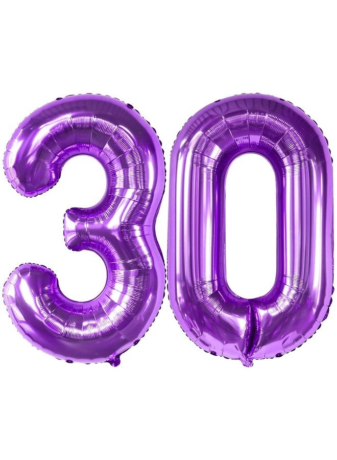 KATCHON Giant Purple 30 Balloon Numbers 40 Inch Purple 30Th Birthday Balloons ; 30 Balloon Numbers Purple ; 30 Year Old Purple Decorations For Women ; Purple 30Th Birthday Decorations For Women - Image 2