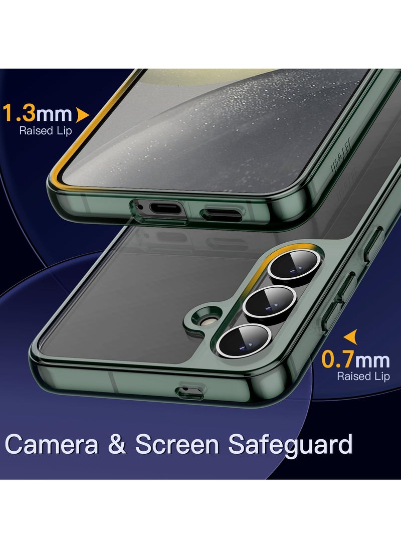 جي تيك حافظة لهاتف سامسونج جالاكسي S24 5G غير صفراء مقاومة للصدمات غطاء هاتف واقٍ مضاد للخدش صلب من البولي كربونات باللون الأخضر - Image 4