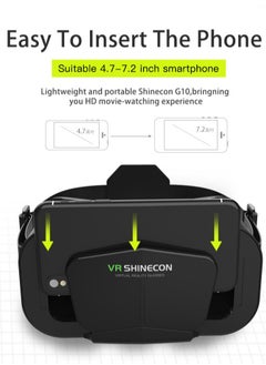 في آر شينيكون نظارات الواقع الافتراضي VR نظارات ثلاثية الأبعاد مع جهاز تحكم عن بعد متوافق مع iOS وAndroid ودعم 4.7-7 بوصة  - Image 5