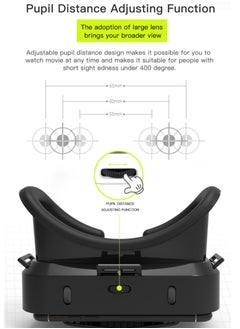 في آر شينيكون نظارات الواقع الافتراضي VR نظارات ثلاثية الأبعاد مع جهاز تحكم عن بعد متوافق مع iOS وAndroid ودعم 4.7-7 بوصة  - Image 4