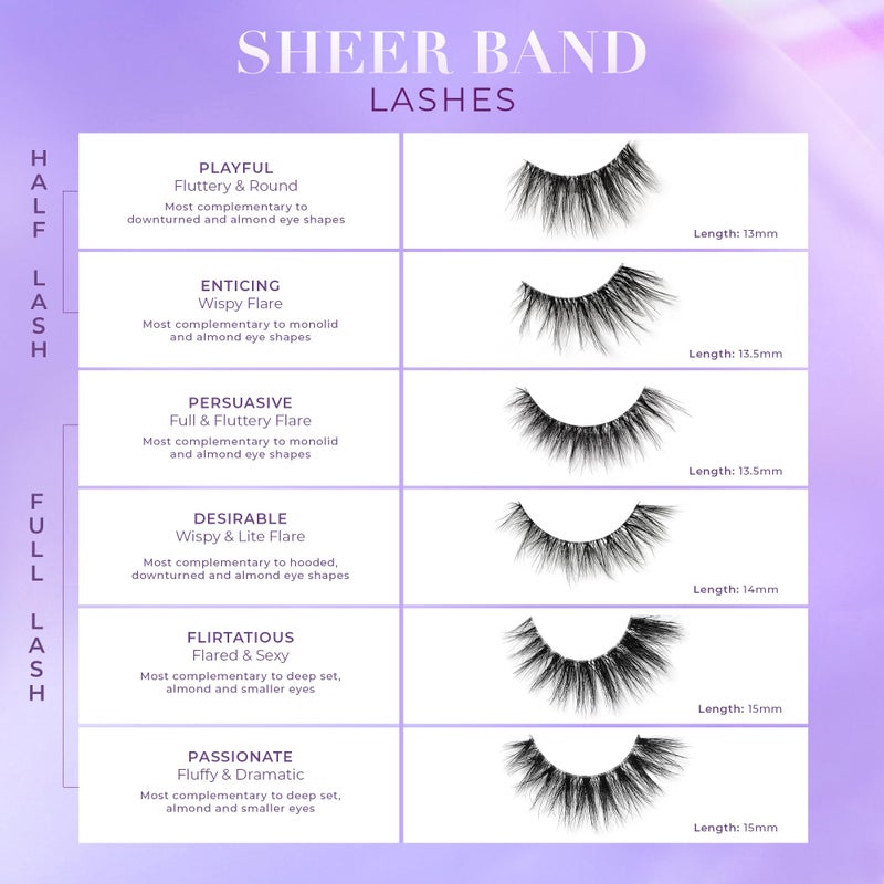 Lilly Lashes Sheer Band, False Eyelashes with Invisible Band Lashes, False Lashes Natural Look, Wispy Lashes Style, Reusable Eyelashes 20x, Lash Glue not Included, 13.5mm (Persuasive) - Image 5